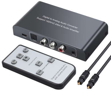 photo de Convertisseur audio digital vers analogique Supports 192kHz 24-bit & Amplificateur Audio avec tlcommande infrarouge